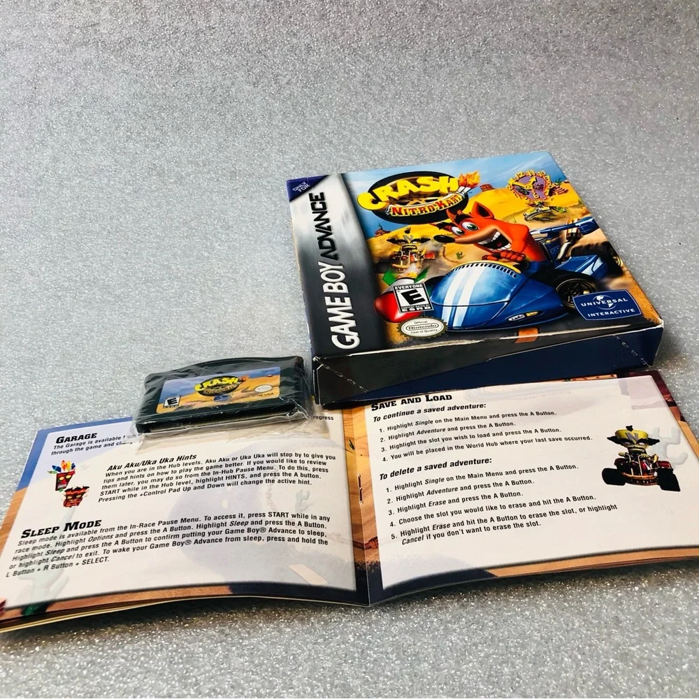 Crash Nitro Kart (Nintendo Game Boy Advance, 2003) Box EUC , Manual And Game